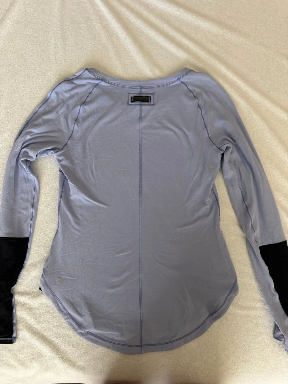 Lululemon Lilac Long Sleeve Top with Black Wrist Panels